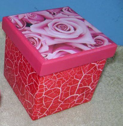 Baú 10 (Craquele Pink c/ Rosas)