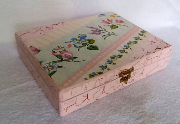 Porta Jóias 20Div. e Porta Anel (Craquele Rosa)