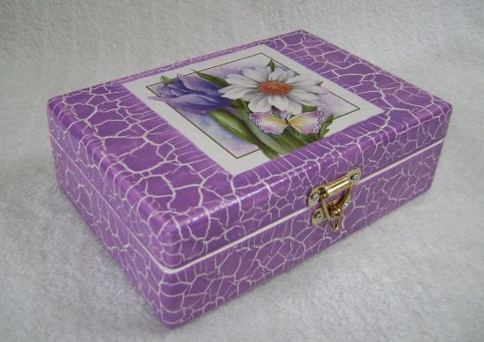 Biju Simples (Craquele Lilás c/ Flores Lilás)