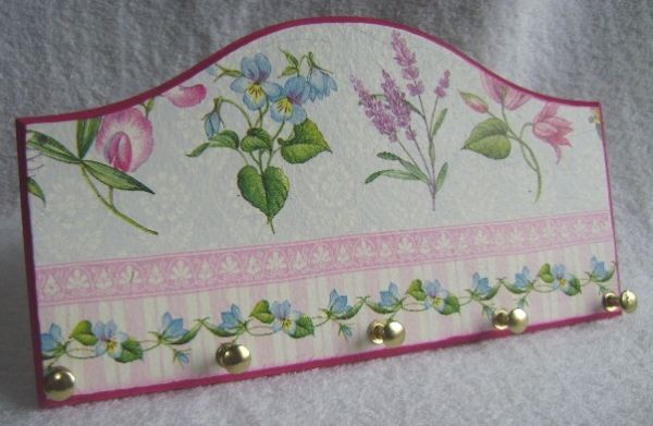 Porta Chaves M (Flores Coloridas com detalhes Pink)