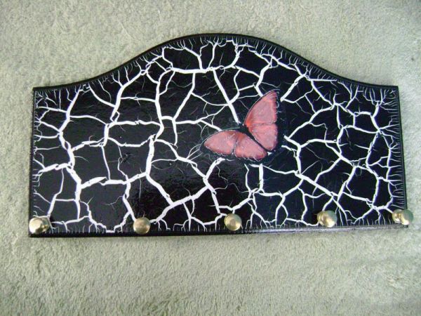Porta Chaves M (Preto c/ borboleta laranja)