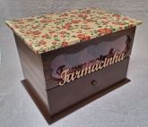 Farmacinha G (Decoupage Floral) Marrom