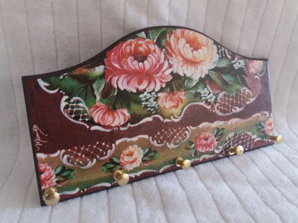 Porta Chaves M (Marrom Floral)