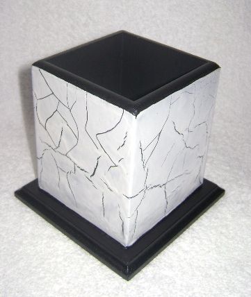 Porta Canetas Simples (Craquele Branco)
